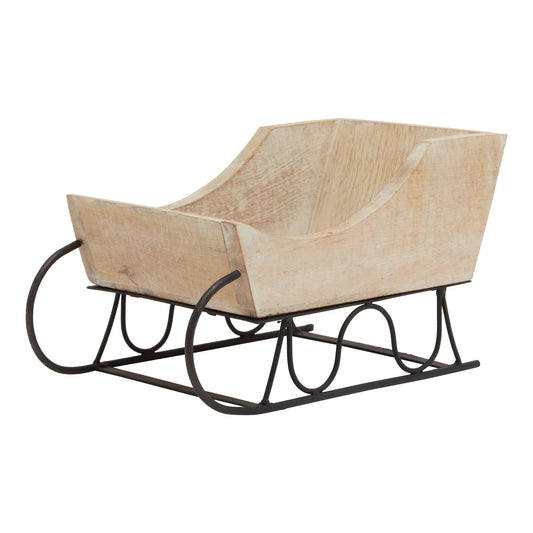 White Wash Wooden Decorative Sleigh