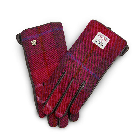 Fuschia Tartan Ladies Gloves