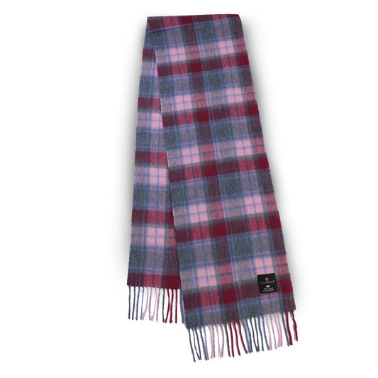 Lambs Wool Scarf - Pink & Blue Tartan