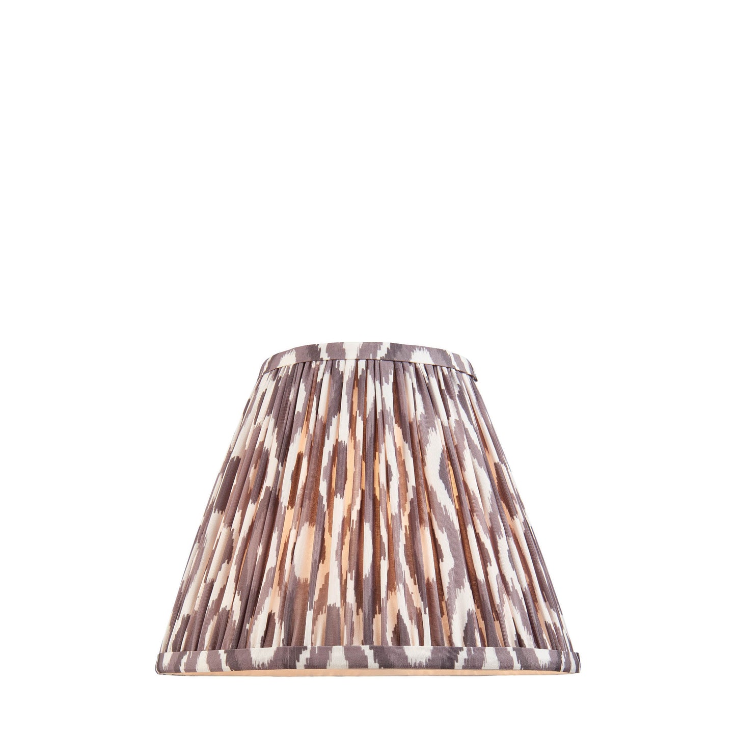 Ikat Pleated Fabric Lampshade - Pearl Grey