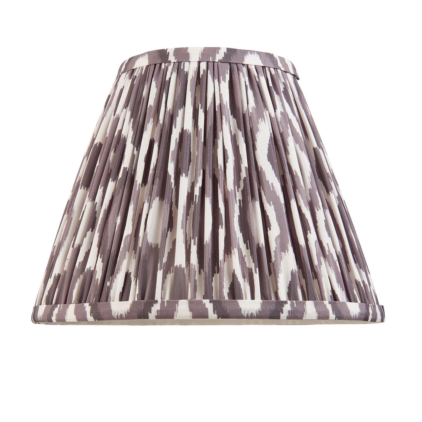 Ikat Pleated Fabric Lampshade - Pearl Grey