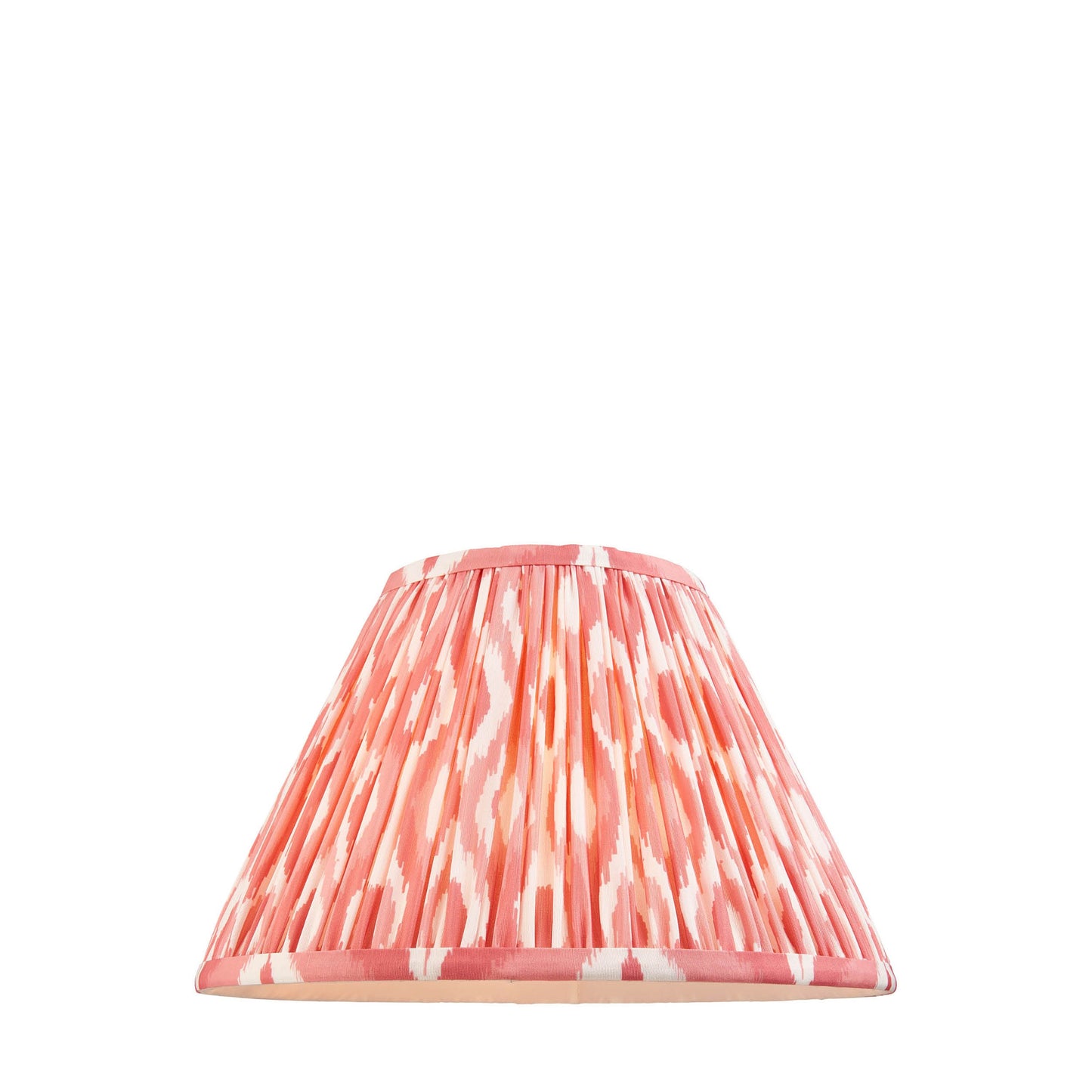 Ikat Pleated Fabric Lampshade - Coral Pink