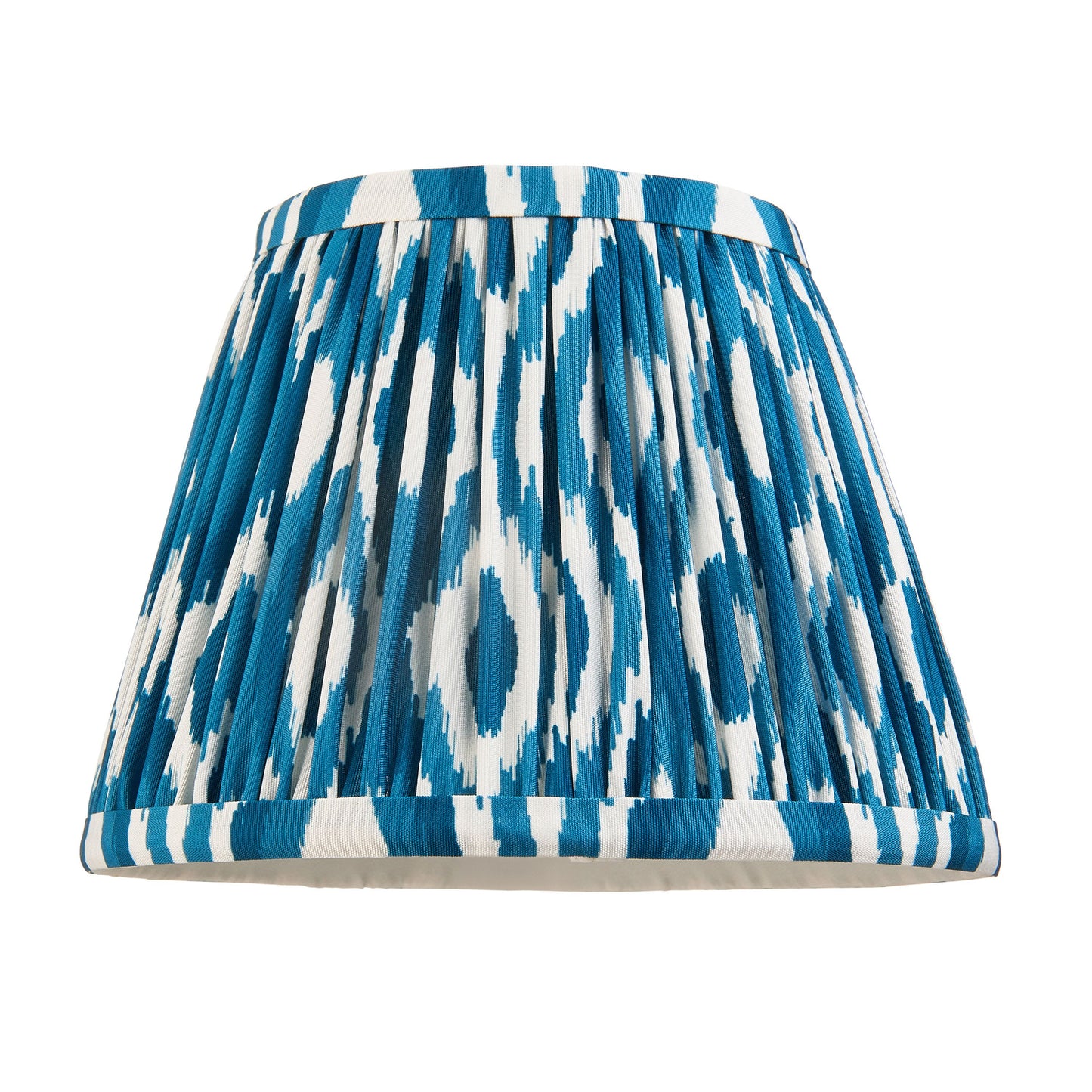 Ikat Pleated Fabric Lampshade - Marlin Blue