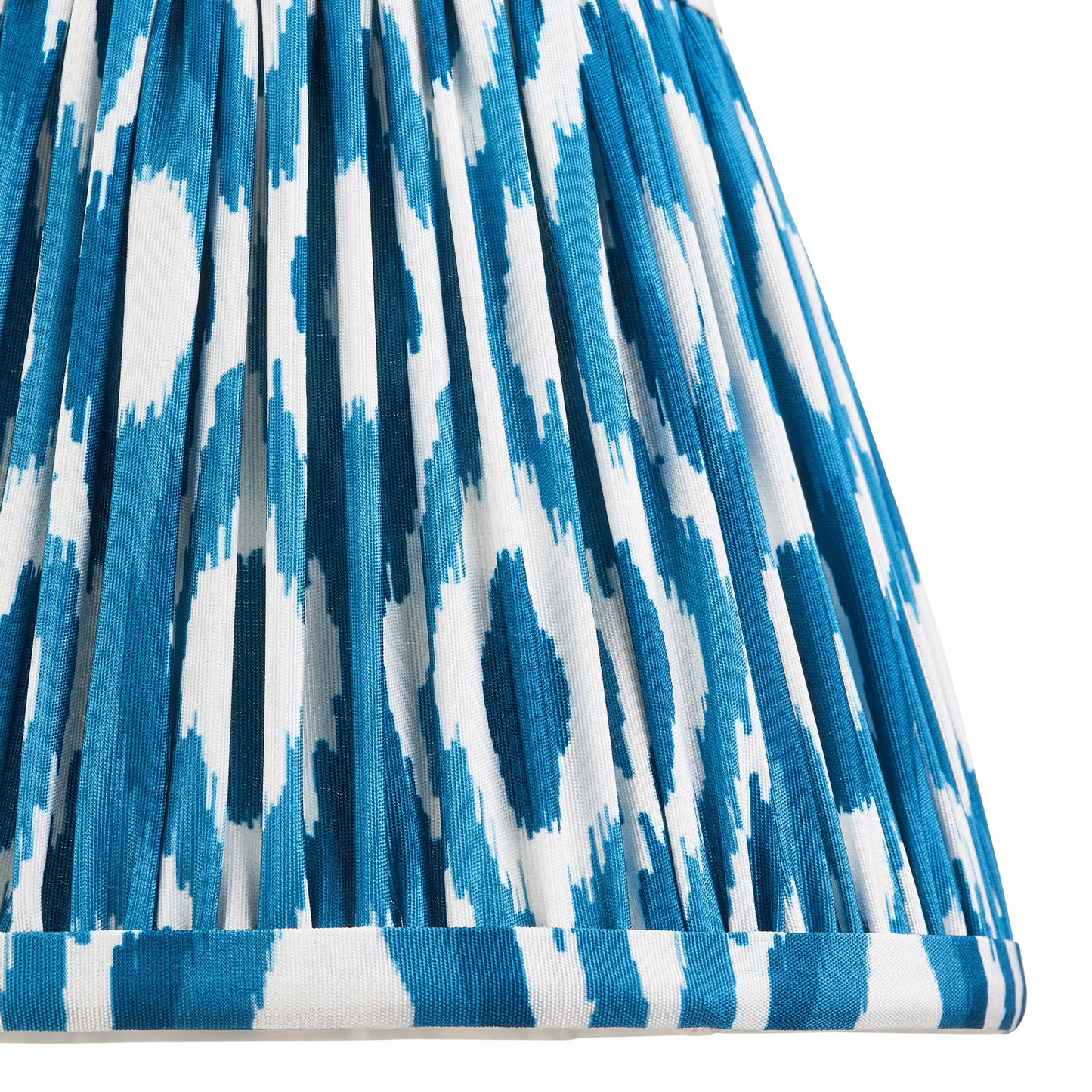 Ikat Pleated Fabric Lampshade - Marlin Blue