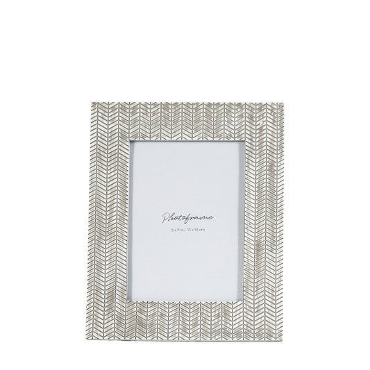 Manni Grey Herringbone Photo Frame